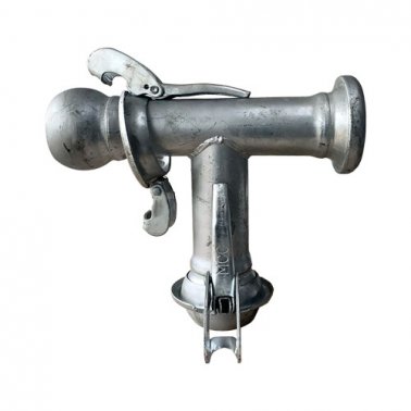 COUPLING 150MM (6") T-PIECE FEMALE O/TAKE X 2 MALE STEEL LEVER LOCK