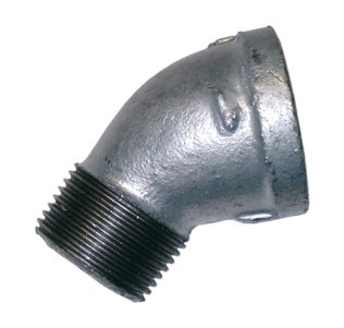 45° ELBOW M/F 20MM (3/4") BSP GALV MAL