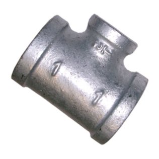 TEE RED 32MM (1-1/4") X 25MM (1") FBSP GALV MAL