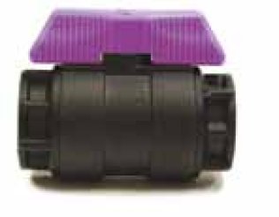 BALL VALVE 20MM (3/4") BSP FF PN16 POLYPROPYLENE PURPLE