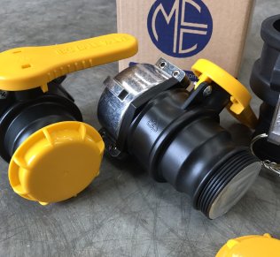 IBC POLYPROPYLENE VALVE 50MM (2") C/W YELLOW HANDLE