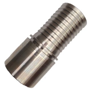 CRIMP STEM 100MM (4") PLAIN END STAINLESS STEEL 316L 20 BAR