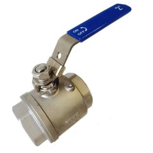 BALL VALVE 65MM (2 1/2") BSP SS316 2-PIECE