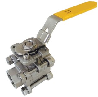 BALL VALVE 100MM (4") BSP SS316 3-PIECE C/W ISO PAD