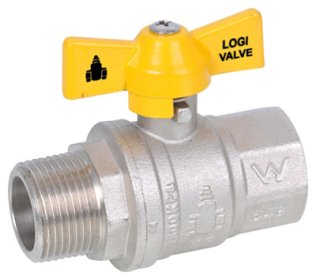BALL VALVE 25MM (1") BSP MF BRASS DUAL APPRVD T-HANDLE