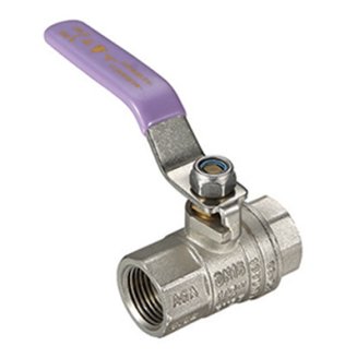 BALL VALVE 25MM (1") BSP FF LILAC LEV BRASS DUAL APPRVD