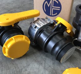 IBC POLYPROPYLENE VALVE 50MM (2") C/W YELLOW HANDLE