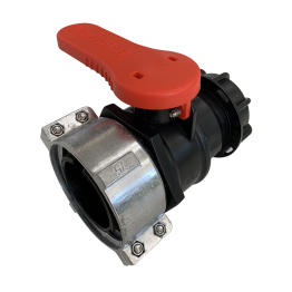 VALVE IBC 2" PP S60X6M 2P CAP RED LEVER S75X6 AL FEM EPDM