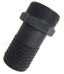 COUPLING 25MM (1") BSP MALE POLYPROPYLENE PIN LUG BLACK